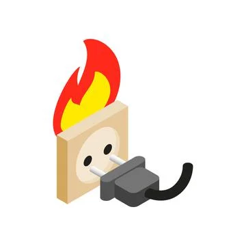 Burning socket isometric 3d icon Stock Illustration