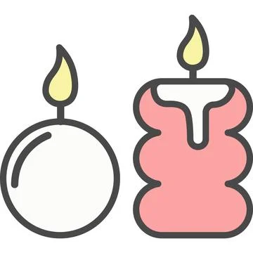 Burning spa candle vector icon Stock Illustration