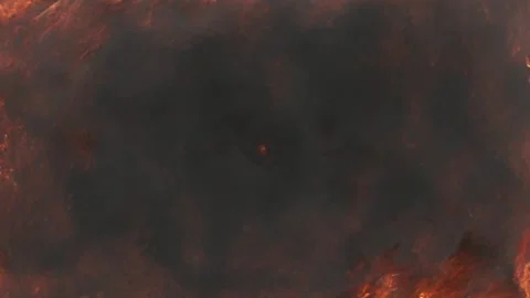 The burning space of the screen covers the gray smoke, which is drawn into the Stock Footage 169619916