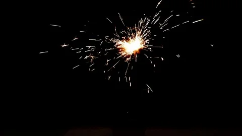 Burning sparkler on black background Video stock 113209180