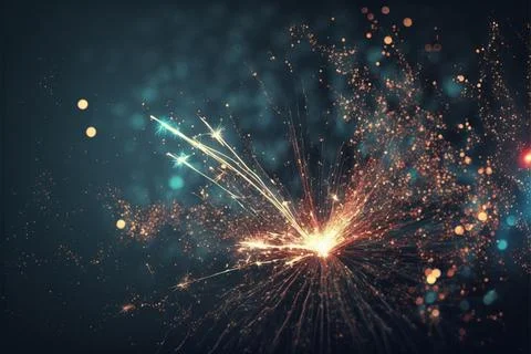 Burning sparkler on dark background at night Stock Illustration
