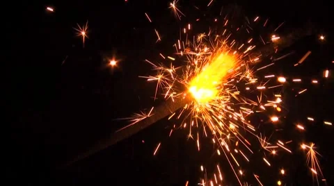 Burning sparkler Video stock 7764978