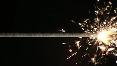 Burning Sparkler Stock Footage