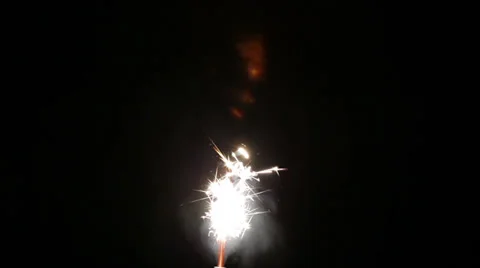 Burning sparkler Stock Footage 35574382