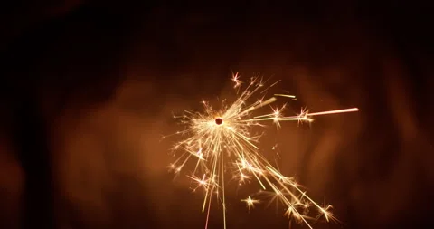Burning sparkler. Stock Footage 144280695