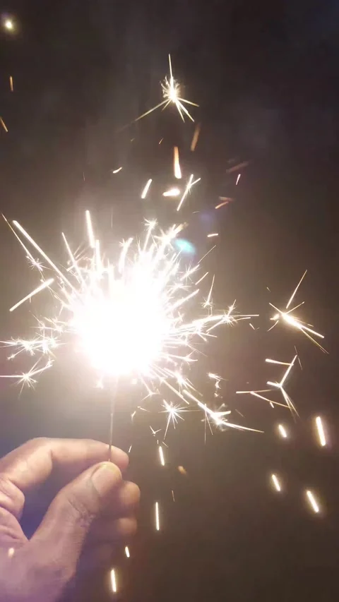 Burning sparkler Stock Footage 145635907