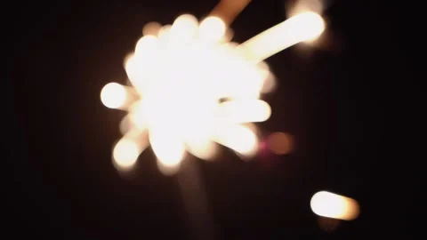 Burning Sparkler in the night Stock Footage 130180525