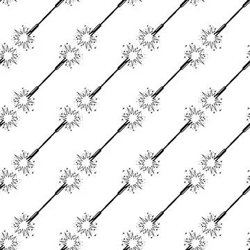 Burning sparkler pattern seamless vector Illustrazione stock