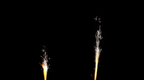 Burning sparklers Stock Footage 35574356
