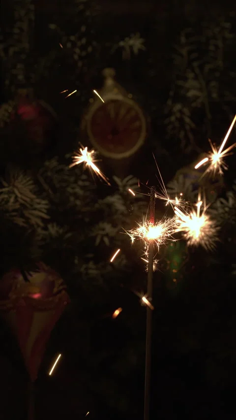 Burning sparklers. Stock Footage 281413763
