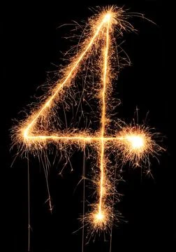 Burning Sparkling number 0 zero isolated on black background. Beautiful Glowing Foto stock