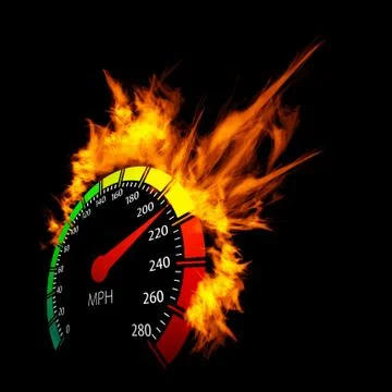 Burning speedometer Stock Illustration