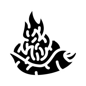 Burning spice pepper vegetable glyph icon vector illustration Stock Illustration