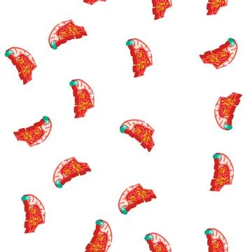 Burning spice pepper vegetable isometric icon seamless pattern Stock Illustration