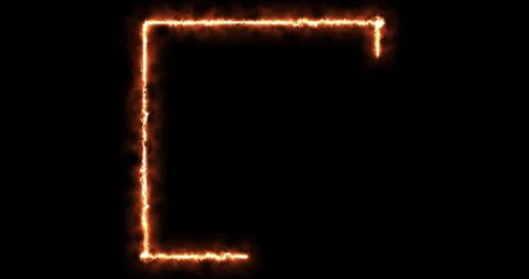 Burning square frame on black background. Placeholder overlay effect Stock Footage 273192651