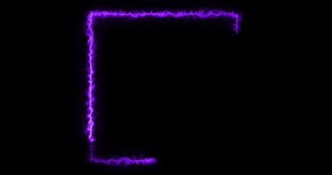 Burning square frame on black background Stock Footage 273759671