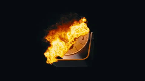 Burning Stand Clock Time Running Out Reveal Stock Footage 328575161