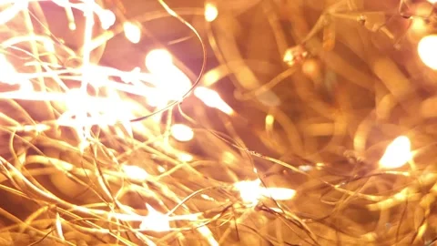 Burning steel wool in close-up macro 4k Stock Footage 255258105