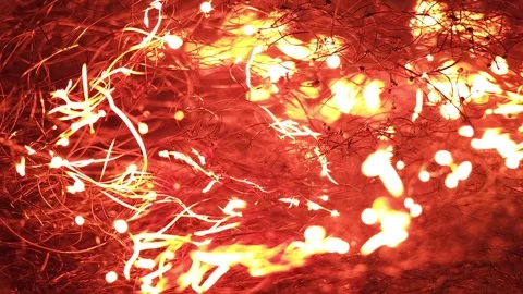 Burning steel wool in close-up macro 4k Stock Footage 255260159