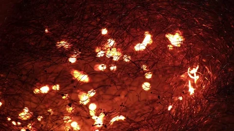 Burning steel wool in close-up macro 4k Stock Footage 255260535