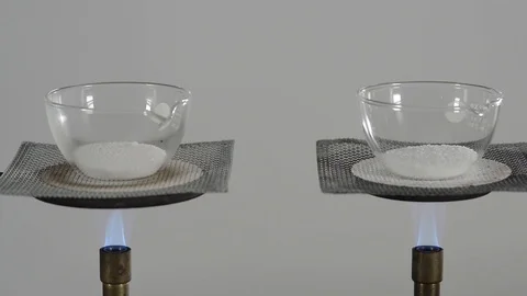 Burning sugar and salt, comparison Stock Footage 86213045