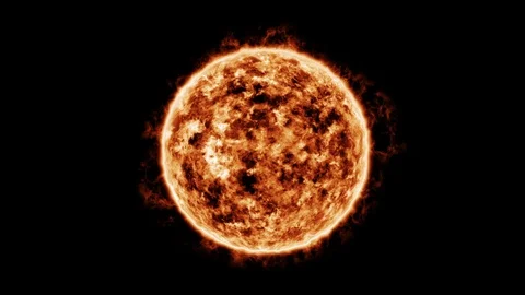 Burning sun animation loop Stock Footage 124663911