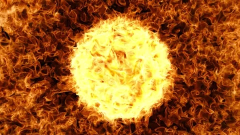 Burning Sun Create a Powerful Fiery Loop, Looping Fire Animation Stock Footage 334573859