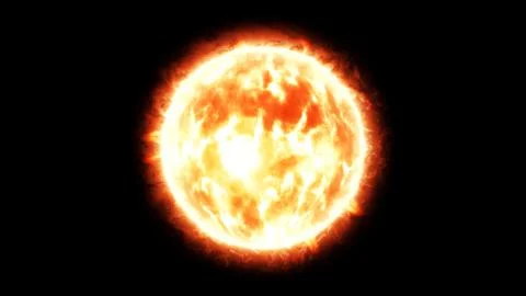 Burning sun with flares Stock Illustration