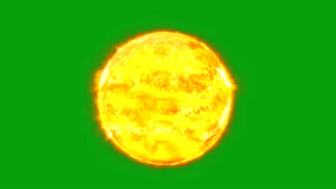 Burning sun motion graphics with green screen background Stock Footage 131165194