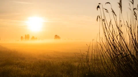 Burning Sunrise timelapse Stock Footage 136323577