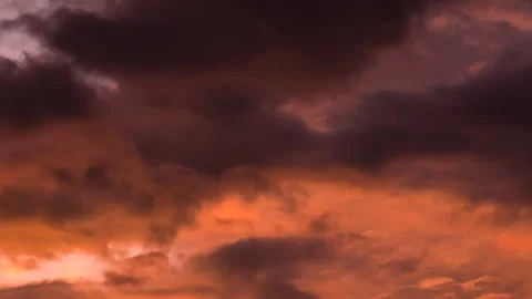 Burning Sunset Clouds Transforming Colors. Stock Footage 302537075