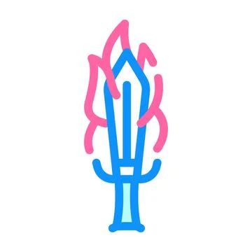 Burning sword color icon vector illustration flat 스톡 일러스트