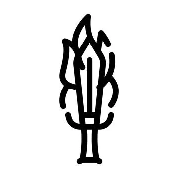Burning sword line icon vector illustration flat 스톡 일러스트