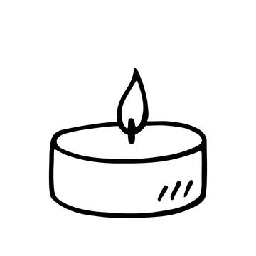 Burning tea light candle isolated on white background Ilustración de archivo