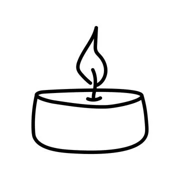 Burning tea light candle isolated on white background Illustrazione stock