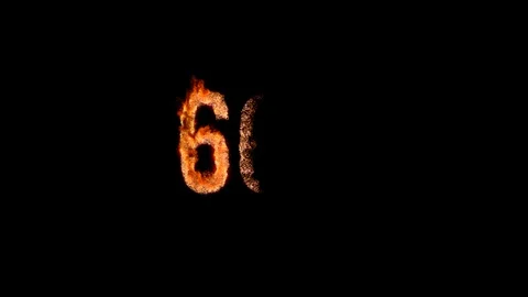 Burning text 666. Animated fire and smoke. Included alpha channel Stock Footage 113464776