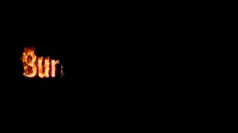 Burning text BURN IN HELL BITCH. Animated fire and smoke. Included alpha channel 動画素材 113147477