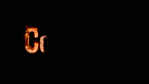 Burning text COMPLETE. Animated fire and smoke. Included alpha channel 動画素材 133025106