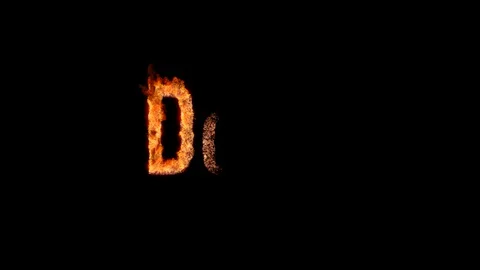 Burning text DONE. Animated fire and smoke. Included alpha channel 動画素材 113449579