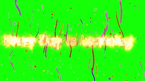 Burning text effect on green screen. Fire typography with confetti for Stock Footage 340250910