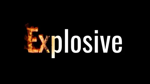 Burning text EXPLOSIVE. Animated fire and smoke. Included alpha channel 動画素材 113292170