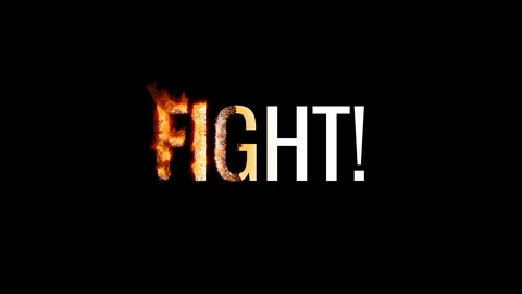 Burning text FIGHT. Animated fire and smoke. Included alpha channel 動画素材 113219649