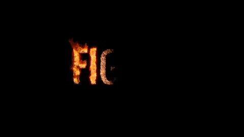 Burning text FIGHT. Animated fire and smoke. Included alpha channel 動画素材 113219719