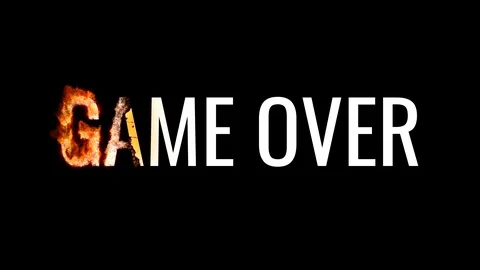 Burning text GAME OVER. Animated fire and smoke. Included alpha channel 動画素材 113147563