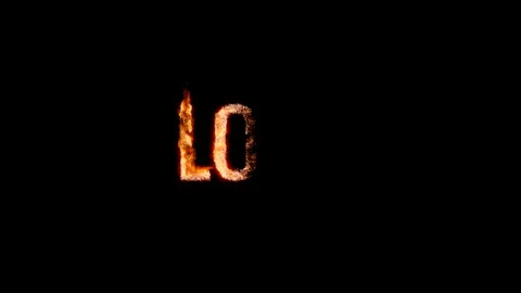 Burning text LOVE. Animated fire and smoke. Included alpha channel 動画素材 113111286
