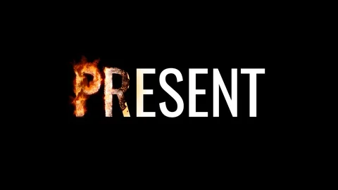 Burning text Present. Animated fire and smoke. Included alpha channel Stock Footage 113108850