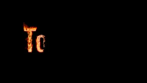 Burning text TOO LATE. Animated fire and smoke. Included alpha channel Stock Footage 113414040
