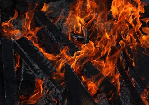 Burning timber Stock Photos
