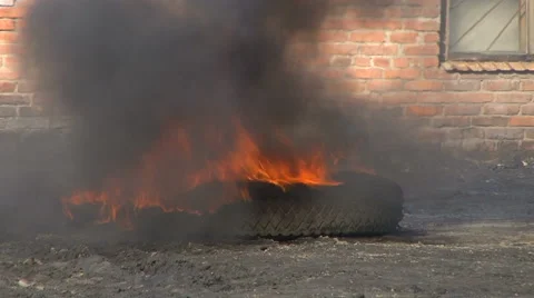 Burning tire. Stock Footage 68160319