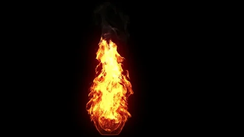 Burning torch, alpha, loop Stock Footage 100815539